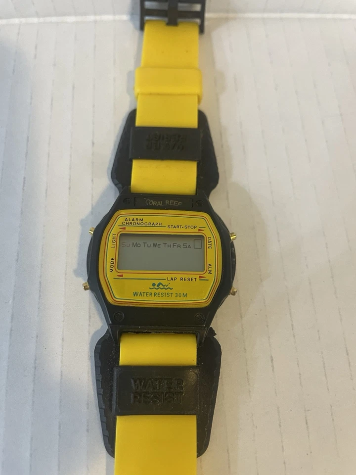 复古珊瑚礁教练手表闹钟计时码表防水未测试 — 第 1/4 张图片