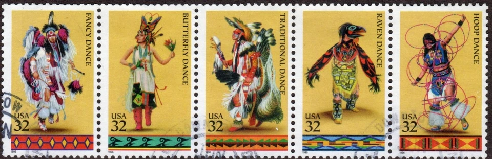 US Scott #3076a  Horizontal strip of 5, used - Image 1 of 1