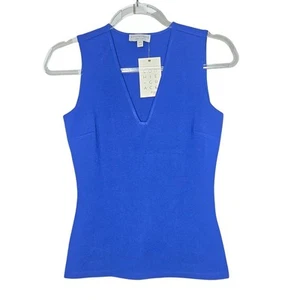 Sophie Grace Colbalt Blue The Chloe Tank V Neck Womens SZ XS Stretchy Work - Picture 1 of 5