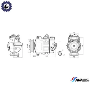 COMPRESSOR AIR CONDITIONING VNAK447 FOR VW CALIFORNIA/T5/Camper TRANSPORTER 2.0L - Picture 1 of 9