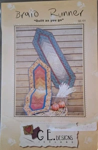 G.E. Designs Quilted Table Runner Pattern - Quilt As You Go - Braid Runner - New - Picture 1 of 2
