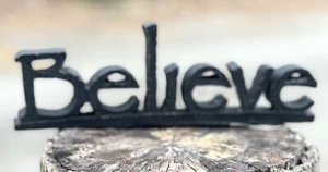 Believe Word Sign Block Cutout Free Standing Shelf /Table Home Decor Resin 9.5” - Picture 1 of 2