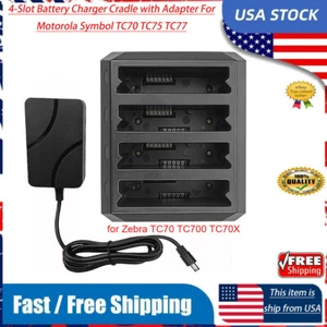 4-Slot Battery Charger Cradle with Adapter For Motorola Symbol TC70 TC75 TC77 - Picture 1 of 9