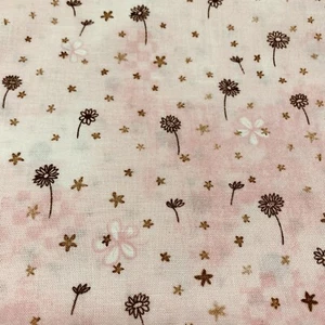 Bella Baby Floral Fabric By Michele D' Amore For Marcus Fabrics Pink Brown 1+Yds - Picture 1 of 13