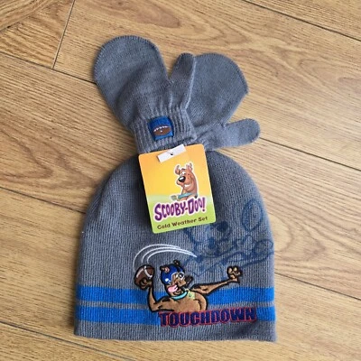 NUEVO: ¡Scooby-Doo! Juego de guantes de fútbol americano tejido BERSHIRE gris touchdown para niños Foto 1 de 4