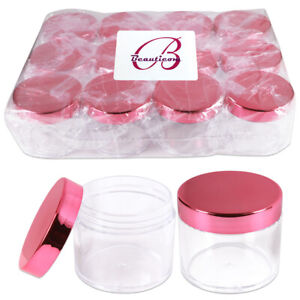 2oz/60g/60ml High Quality Acrylic Container Jars - Clear with Rose Lid