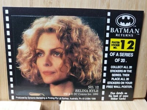 BATMAN RETURNS🏆1992 #12 SELINA KYLE Sticker🏆FREE POST - Picture 1 of 2