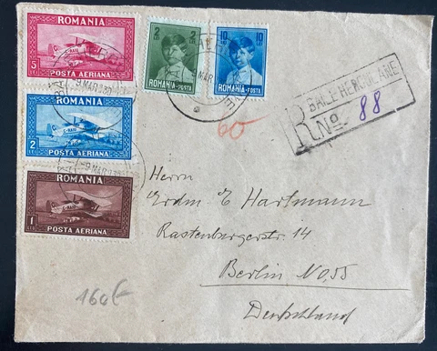1930 Băile Herculane Romania Early Early Airmail Cover To berlin Germany Cover