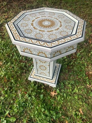 Moroccan hand painted hexagoal table, Coffee, End, Eating Table/Import - Image 1 of 2
