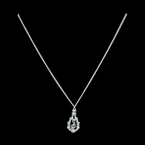 Sarah Coventry Personally Yours Initial S Silver Tone Floral Pendant Necklace - Picture 1 of 5