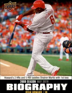 2010 Upper Deck Season Biography #SB64 Ryan Howard - Card - Picture 1 of 2