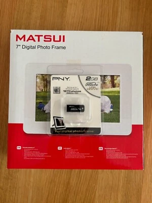 Matsui White 7" Digital Photo Frame, Power Adaptor, User Guide, Adjustable Stand - Image 1 of 4
