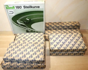 Revell Autorennbahn 7x Packungen Schienen 180° Steilkurve OVP, 60/70 Jahre - Bild 1 von 15
