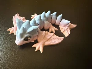 Articulated Baby Dragon Wyvern 5 inch Pastel Pink and Blue - Picture 1 of 3