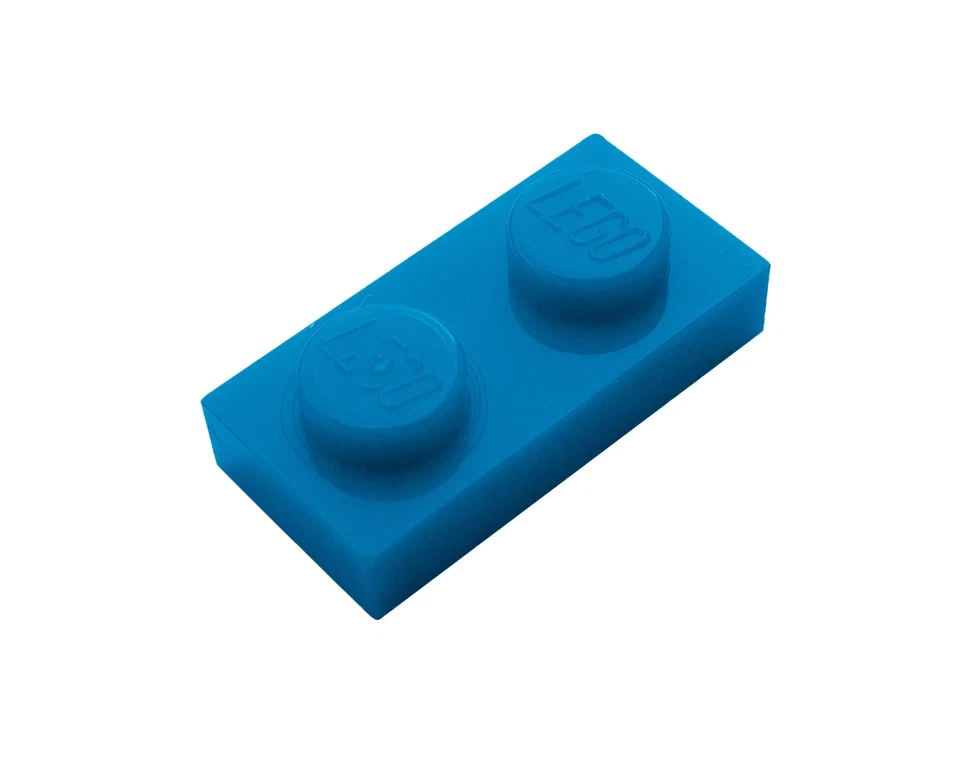 Lego 10 Stück Platte 1x2 dunkel azurblau (dark azure) 3023 Neu Platten Basics - Bild 1 von 1