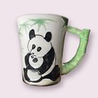 Pier 1 Imports Panda mit Jungtier Kaffeetasse | 3D Bambus Griff Design