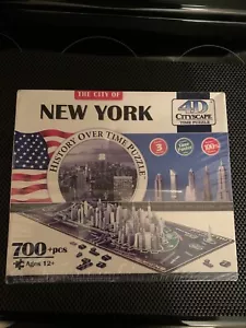 4D Cityscape Jigsaw Puzzle New York City Map With Time Layer 700 Piece NIB READ - Picture 1 of 3