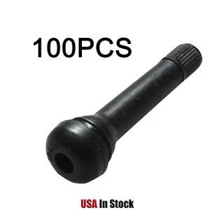 (100PCS) TR418 2" Snap-In Tire Valve Stems Tubeless Black Rubber Valve TR418 - Picture 1 of 3