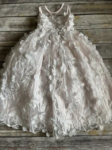 Rosebuds Flower Girl White/light Pink Kids Size 4. - Picture 1 of 7