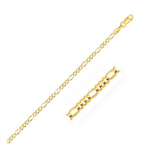 2,8 mm 14 Karat Gelbgold Figaro Fußkettchen - Bild 1 von 2