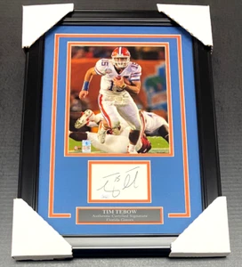TIM TEBOW FLORIDA GATORS SIGNED AUTOGRAPHED CUT FRAMED 8X10 PHOTO JSA COA - Picture 1 of 3