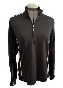 EP Pro Tour Tech Black Long Sleeve 1/4 Zip Pullover With White Piping Womens M - Picture 1 of 7