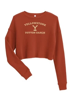 Yellowstone Womens L Sweatshirt Pullover Dutton Ranch Fleece Crop Sweater NWT - Picture 1 of 2