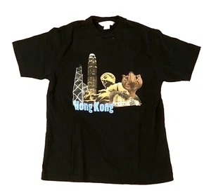 Vintage Hong Kong memories black souvenir Short Sleeve T-Shirt Size childs M - Picture 1 of 4