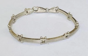 Vintage Sterlingsilber 925 Italien Stab Panel Gliederarmband 7,25" - Bild 1 von 15