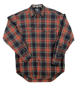 Polo Ralph Lauren GI Shirt Men's Med Tartan Plaid Long Sleeve Button Up Cotton - Picture 1 of 11