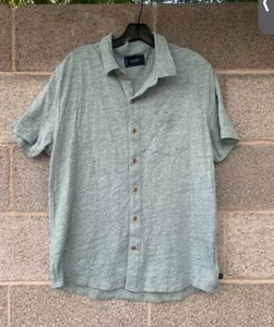 Lucky Brand Button-Up Pocket Shirt *Blue Green Cotton Blend Mens Size Large - Picture 1 of 9