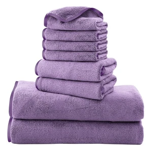 Microfiber 8-Piece Towel Set, 2 Bath Towels, 2 Hand Towels, and 4 Wash Cloths... - Picture 1 of 7