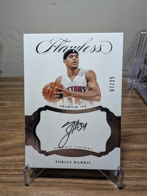 2016-17 Panini Flawless Premium Ink Tobias Harris PI-THR Gold /25 Auto Autograph - Image 1 of 2