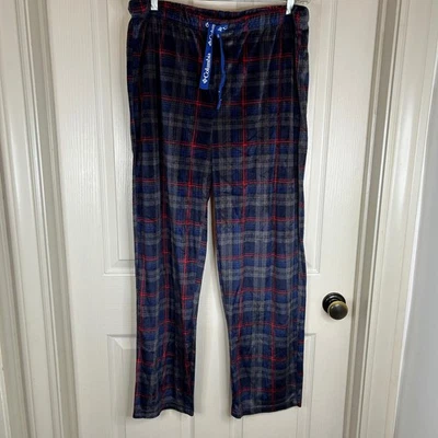 Columbia Para Hombres Grande Pijama de Vellón a Cuadros Pantalones para Dormir Pantalones de Salón Azul Rojo Gris Foto 1 de 4