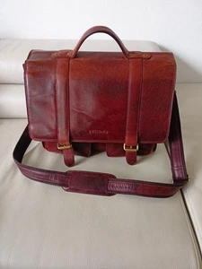 Lehrer-Tasche Schultasche Aktentasche echtes Rindsleder Vintage-Style Braun - Bild 1 von 7