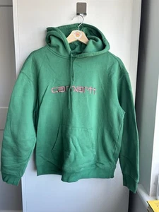 Ladies Carhartt Hoodie Jumper Size Small Green Pink Jumper Pullover - Picture 1 of 4