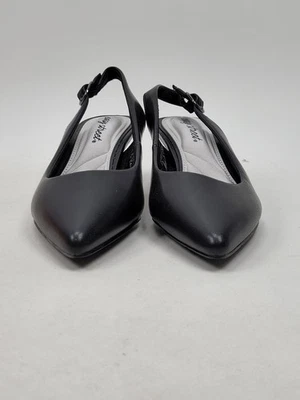 EASY STREET Womens Black Gore Faye Pointed Toe Kitten Heel Slingback 7.5 M - Image 1 of 4