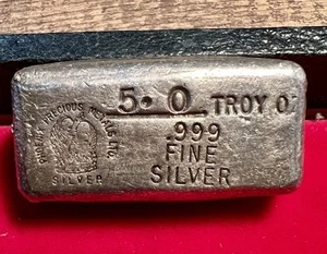 Phoenix Precious Metals 5oz Silver Bar Old Pour - Picture 1 of 2