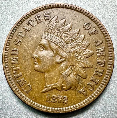 1872  INDIAN CENT   AU    KEY DATE  #9938 - Image 1 of 2