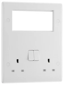 BG 822EM4 Rounded Edge | White | 2 Gang 4 Module Euro Module Combination Plate - Picture 1 of 7