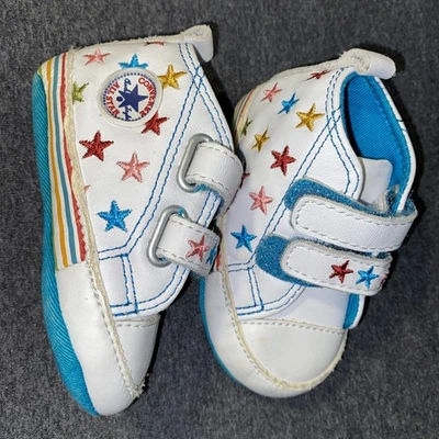 Converse Zapatos Recién Nacidos Cuna BOTINES First All Star Bebé Zapatos Talla 2 Foto 1 de 4