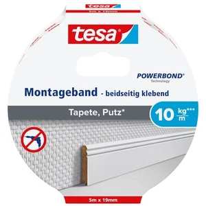 tesa doppelseitiges Klebeband beidseitiges Montageband Tapeten & Putz geeignet - Bild 1 von 7