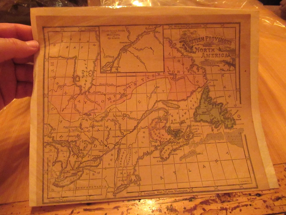 c.1850 Mapa Provincias Británicas en América del Norte Canadá Quebec Nueva Escocia Foto 1 de 4