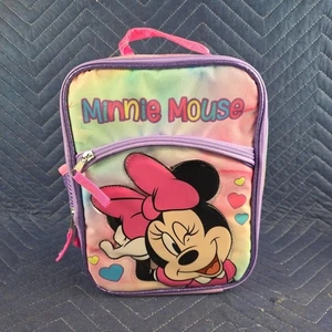 Disney Minnie Mouse Borsa Pranzo Bambini Isolata Riutilizzabile con Tasca Borraccia in Rete - Foto 1 di 8