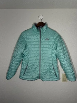 Chaqueta The North Face Niñas XL 18 Reversible Verde Menta Piel Sintética Puffer Foto 1 de 4