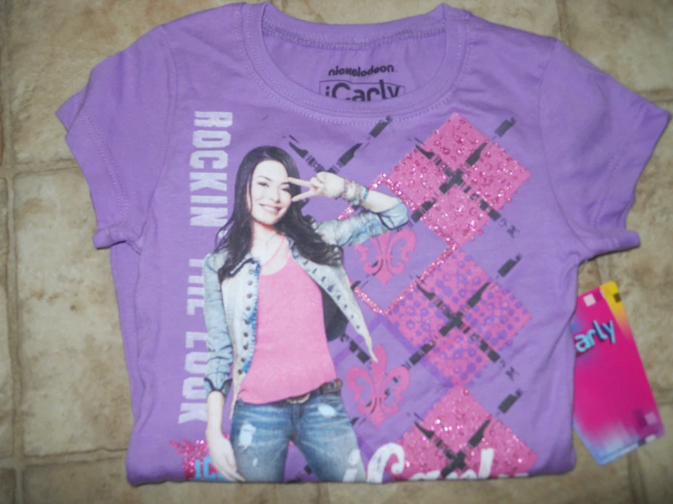 Camiseta Nickelodeon ICarly para Niñas Talla XS S M L XL Púrpura Blanca Rosa Gris Nueva Foto 1 de 1
