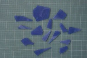  Cobalt Blue Machine Tumbled Frosted Glass Pieces, Mosaic Art Supplies,  - Picture 1 of 2