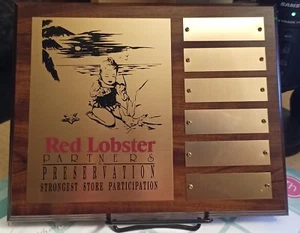 Red Lobster Wooden Plaque: Red Lobster Partners in Preservation 6 Names - Bild 1 von 8