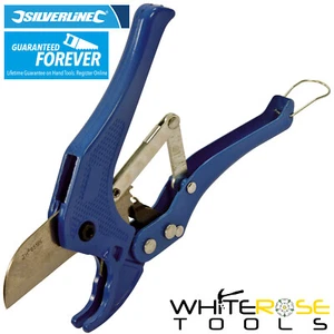 Cortador de tubos de trinquete Silverline plástico vinilo 42 mm conducto PVC ABS plomería - Imagen 1 de 1