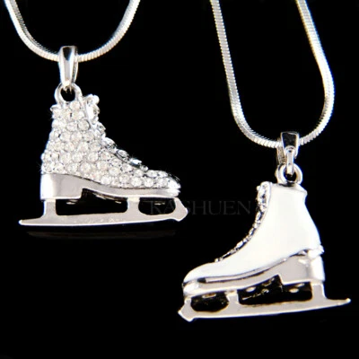 3D Ghiaccio Pattinaggio Hockey Scarpe Figura Pattini ~ IN Swarovski Cristallo - Immagine 1 di 4